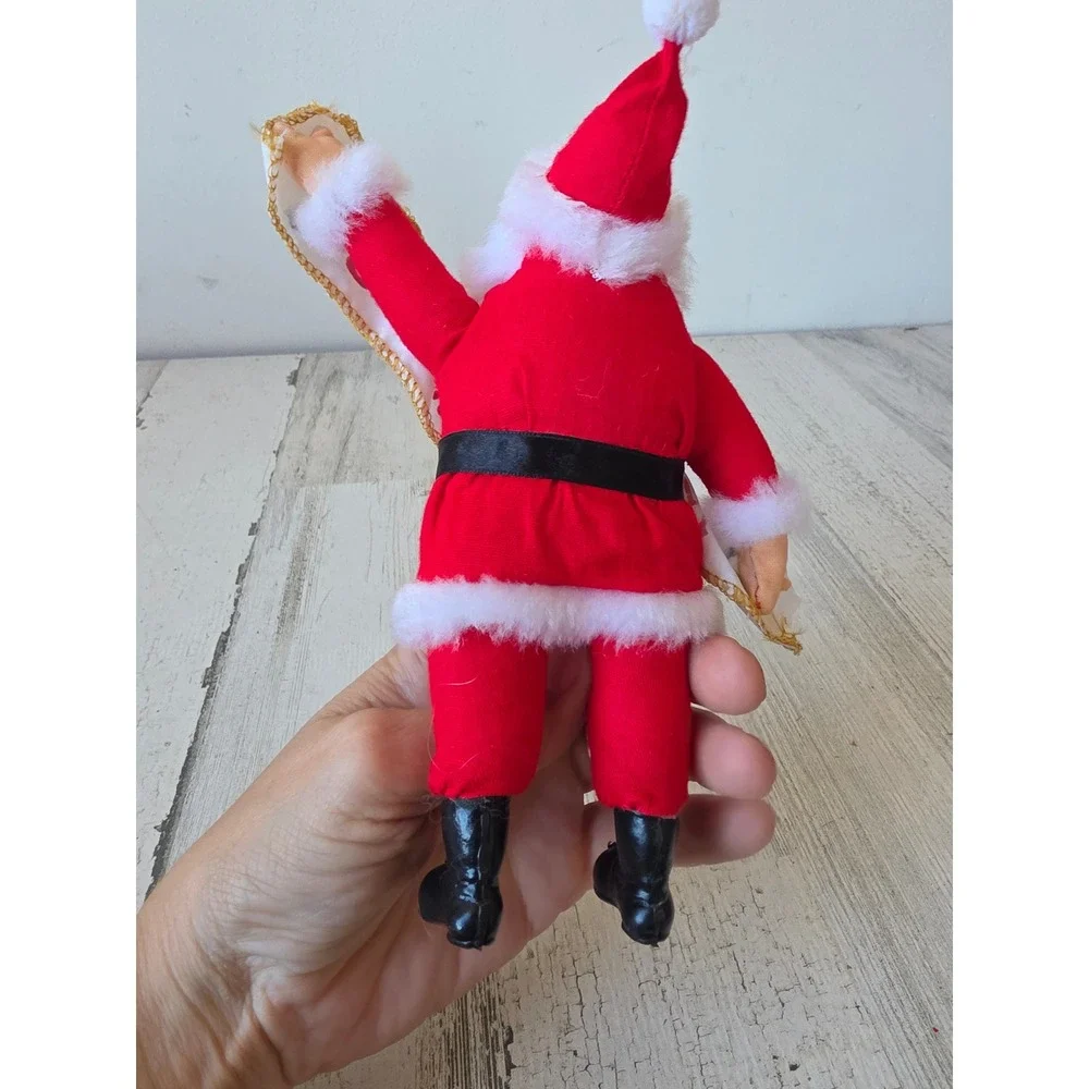 Plush Santa sign figurine unique village Xmas statue